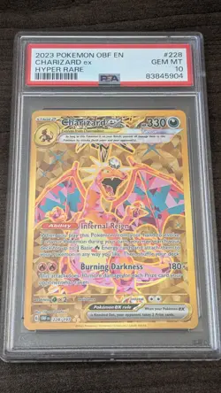 CHARIZARD EX 2023 Pokemon #228/197 PSA 10 GEM-MINT Obsidian Flames HYPER RARE - Image 2