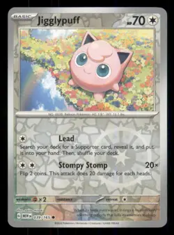 Jigglypuff SV: Scarlet & Violet 151 #039/165 Common Reverse Holo Pokemon NM - Image 1