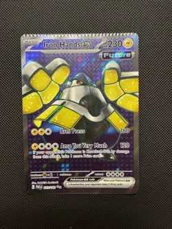 Crimped Error Iron Hands ex 223/182 Full Art - Paradox Rift - Pokemon Error Card - Image 1