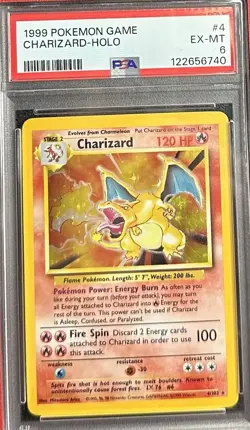 Charizard Holo 1999 Pokemon Game PSA 6 EX-MT - Image 1