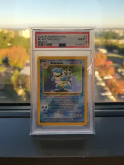 Pokemon TCG Blastoise Base Set II 2/102 Holo Unlimited Holo Rare PSA 8 - Image 1