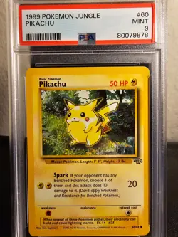 PSA 9 MINT Pikachu 60/64 Unlimited Non-Holo Common - Pokemon Jungle Set - Image 1