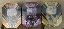 Pokemon V Power Tin BUNDLE (Pikachu, Eevee, Eternatus) Set ~ Sealed - Image 1