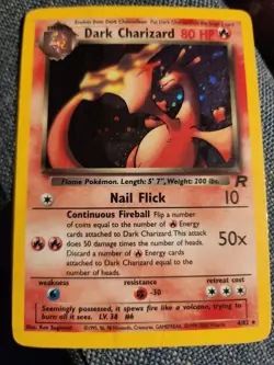 Pokemon Dark Charizard Holo Rare TCG Card 4/82 - Image 2