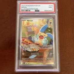 Minun 194/182 Paradox Rift Holo Illustration Rare Pokemon Card PSA 9 Mint - Image 1
