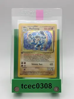 Machamp - 1st Edition Holo - Base Set - WOTC Pokemon Card - Heavy Play - HP - 1 - Image 1