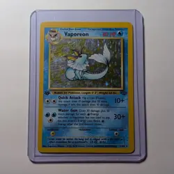 Vaporeon Pokemon Card Holo 1st Edition 12/64 Rare Jungle Set 1999 WOTC Vtg MP - Image 1