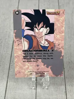 Dragon Ball Z Card #01 The Z Team Prism Holo Foil CCG TCG 1996 LP - Image 4