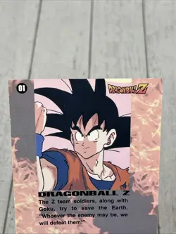 Dragon Ball Z Card #01 The Z Team Prism Holo Foil CCG TCG 1996 LP - Image 5