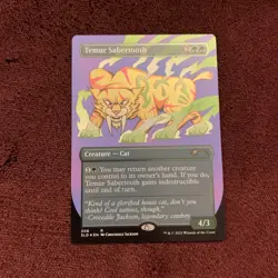 Temur Sabertooth Foil Etched Secret Lair Drop Foil Card NM+ Unplayed Magic MTG - Image 1