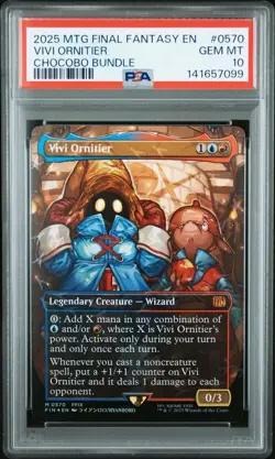 PSA 10 2025 MAGIC THE GATHERING FINAL FANTASY CHOCOBO FOIL #0570 VIVI ORNITIER - Image 3