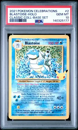 2021 POKEMON CELEBRATIONS CLASSIC COLL #2 BLASTOISE-HOLO PSA 10 - Image 1