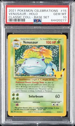 2021 POKEMON CELEBRATIONS CLASSIC COLL #15 VENUSAUR-HOLO PSA 10 - Image 1