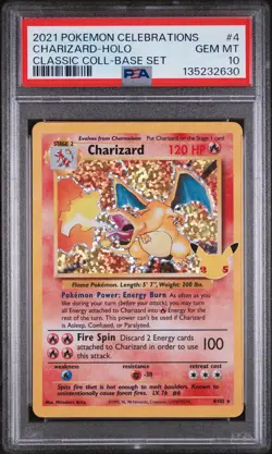 2021 POKEMON CELEBRATIONS CLASSIC COLL #4 CHARIZARD-HOLO PSA 10 - Image 1