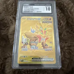 CGC 10 Pokemon Gouging Fire ex 214/162 Temporal Forces Gold Hyper Rare Holo - Image 1