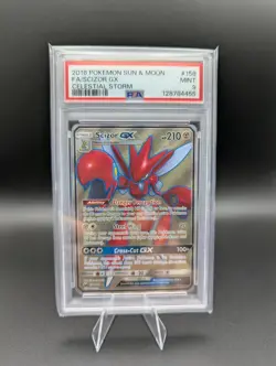 2018 Pokemon Sun & Moon SCIZOR GX Celestial Storm #158 PSA 9 MINT - Image 1