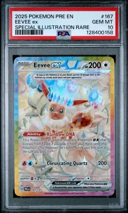 2025 Pokemon Prismatic Evolutions Eevee ex #167/131 PSA 10 - Image 1