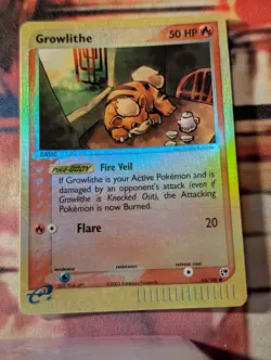 Growlithe 65/100 Sandstorm Reverse Holo LP Pokemon - Image 1