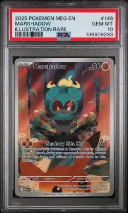 2025 Pokemon Marshadow Mega Evolution Illustration Rare 146/132 PSA 10 Gem Mint - Image 1