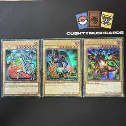 YUGIOH RED EYES BLUE EYES DARK MAGICIAN DUEL TERMINAL SET HAC1-EN001 2 3 1ST ED - Image 1