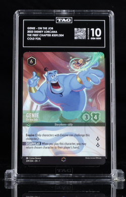 Disney Lorcana Genie On the Job Enchanted Graded Tag 10 Gem Mint #209 - Image 1