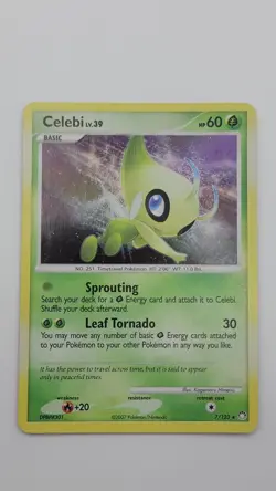 Pokemon TCG English Card Mysterious Treasures Celebi 7/123 Holo Rare - Image 1