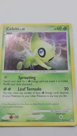 Pokemon TCG English Card Mysterious Treasures Celebi 7/123 Holo Rare - Image 2