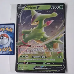 Oversized JUMBO Virizion V SWSH295 Black Star Promo pokemon Card English - Image 1