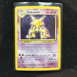 Pokemon TCG Alakazam Base Set Holo Card 1/102 Unlimited Rare - Image 1