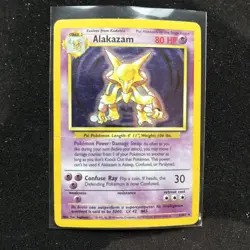 Pokemon TCG Alakazam Base Set Holo Card 1/102 Unlimited Rare - Image 2