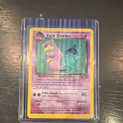 Pokemon Dark Slowbro Team Rocket Holo Rare Card 12/82 60 HP Unlimited 2000 TCG - Image 1