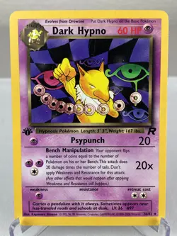 Dark Hypno 26/82 Team Rocket Set Pokemon Card 1st Edition - Lightly Played - Image 1