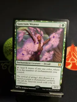 Sanctum Weaver Commander: Wilds of Eldraine Regular WOC 131 Rare Green Dryad - Image 1