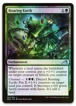 Roaring Earth #204 (Foil) (NM) Kamigawa Neon Dynasty NEO Magic MTG - Image 1