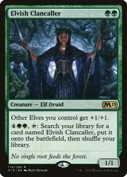 Magic The Gathering MTG ELVISH CLANCALLER Core Set 2019 NM Near Mint - Image 1