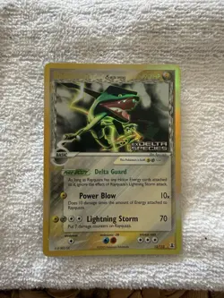Pokemon EX Delta Species Reverse Holo Rayquaza 13/113 Stamped NICE! - Image 3