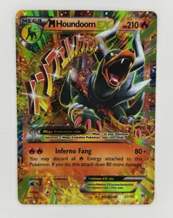 Pokemon TCG Mega-Houndoom-EX Holo Rare Card Breakthrough 22/162 LP- - Image 1