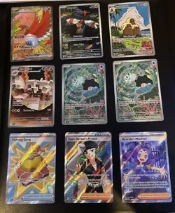 Pokemon Lot Of 9 Illustration Rare & Full Art Cards Of Various Sets - Image 1