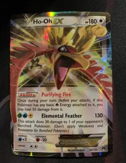 Pokemon Ho-Oh ex 92/122 XY: Breakpoint Ultra Rare Holo 180 HP Elemental Feather - Image 1