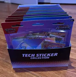 Pokemon Prismatic Evolutions Tech Sticker Collection 12ct Case Assortment - Image 1