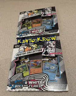 Pokemon Black Bolt & White Flare Unova Poster Collection x 2 New Factory Sealed - Image 1