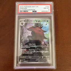 2025 POKEMON WHT EN-WHITE FLARE ILLUSTRATION RARE #143 ZOROARK PSA 8 - Image 1