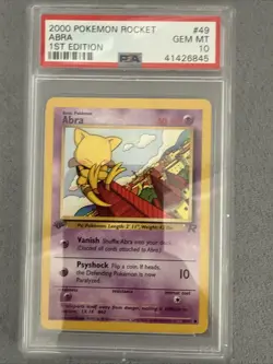 2000 Pokemon Rocket Abra #49 First Edition Psa 10 - Image 1
