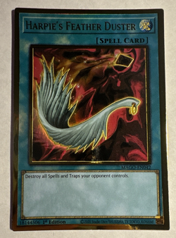YuGiOh Harpie's Feather Duster MAGO-EN042 Maximum Gold 1st Edition NEAR MINT - Image 1