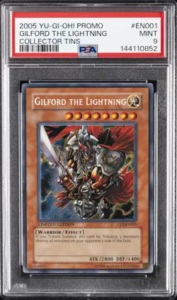 2005 YU-GI-OH! PROMO COLLECTOR TINS #EN001 GILFORD THE LIGHTNING PSA 9 - Image 1