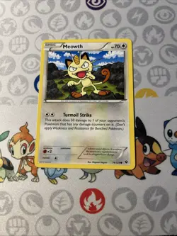 Meowth 74/124 Fates Collide Lightly Played Pokemon Card TCG - Image 1