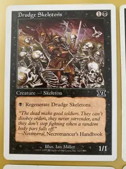 Magic The Gathering lot, x4 Black Cards: Drudge Skeletons, Lost Soul, Drain Lif… - Image 2