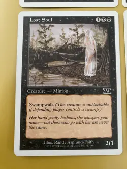 Magic The Gathering lot, x4 Black Cards: Drudge Skeletons, Lost Soul, Drain Lif… - Image 4