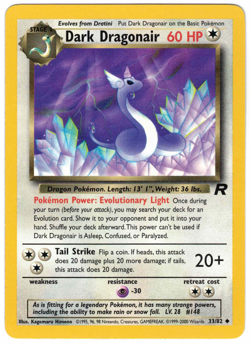 Dark Dragonair 33/82 Team Rocket Regular Uncommon Vintage Pokemon Card - Image 1
