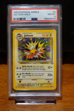 1999 Pokemon TCG Jolteon Jungle Holo Card 4/64 PSA 8 - Image 1